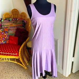 MARLAwynne Lavender Knit Fitted Sleeveless Dress! Handkerchief hem! Like new. Md